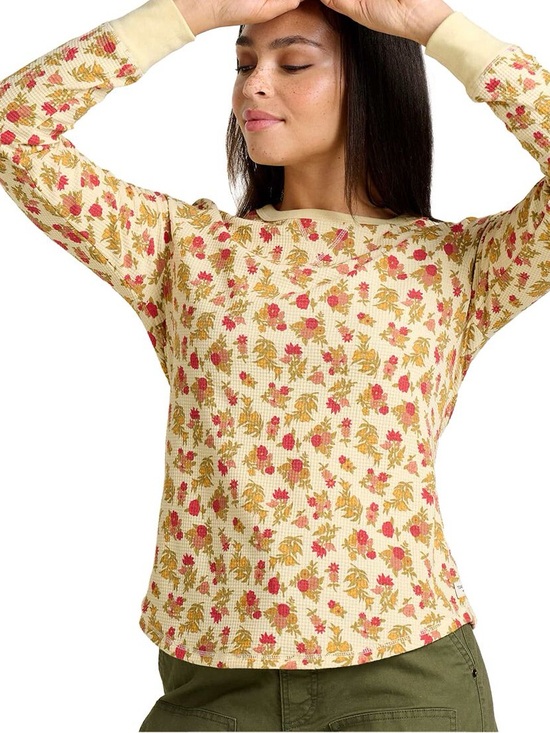 Toad&Co Tops - Toad&Co Floral Foothills Crew Waffle Knit Top Cotton Cottagecore Boho Thermal